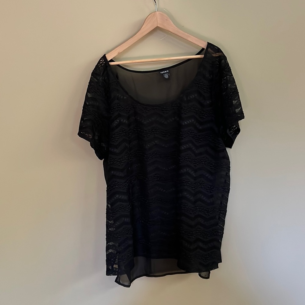 Torrid Sheer Black Blouse